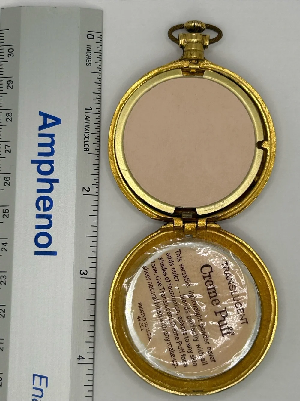 NEW VTG Makeup Powder Compact pocket Watch Max Factor Goldtone/ Mirror Aphrodite